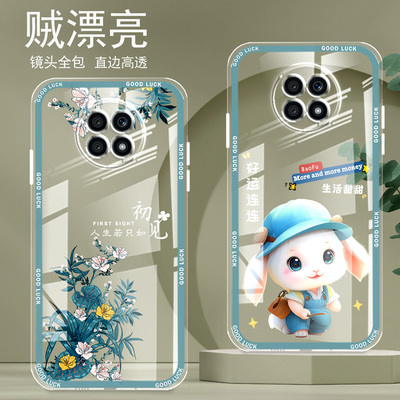 直边晶透荣耀x20手机壳新款全包边镜头全包防摔气囊保护套女硅胶软壳可爱个性卡通创意新品简约高级适用华为