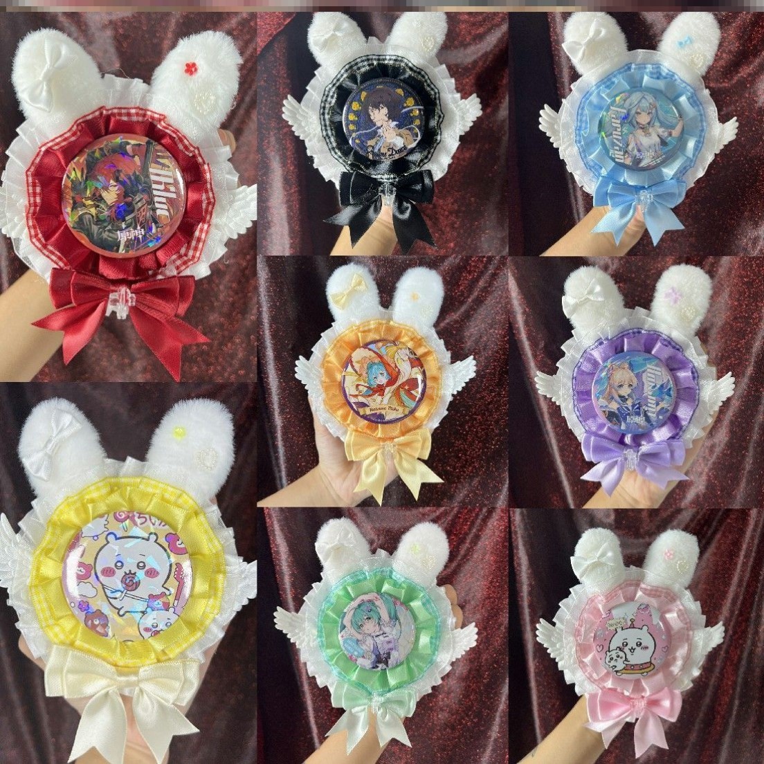 华丽吧唧托新款白菜价勋章徽章托原创可爱兔耳朵痛包装饰物二次元