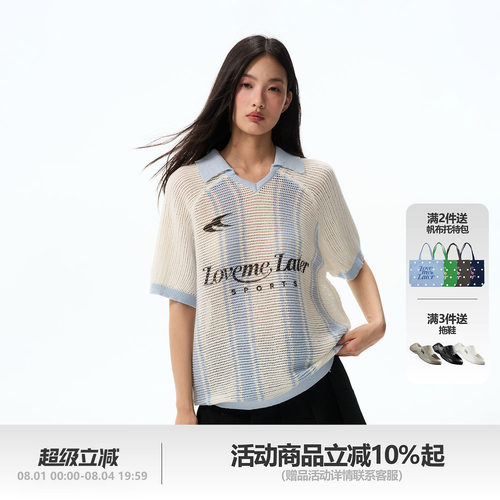 LML复古印花毛织球衣风罩衫