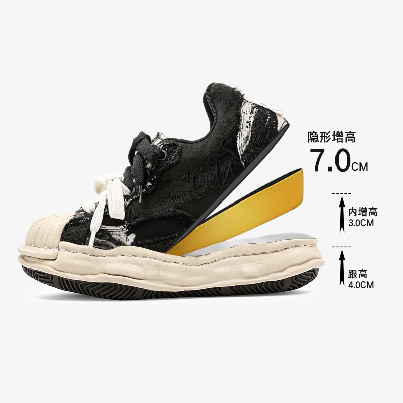 thumbnail for Forest and Islands Thick-Soled 7cm Height-Increasing Shell Toe White Shoes for Women's Versatile 2026 New Vintage Dissolving Board Shoes for Men