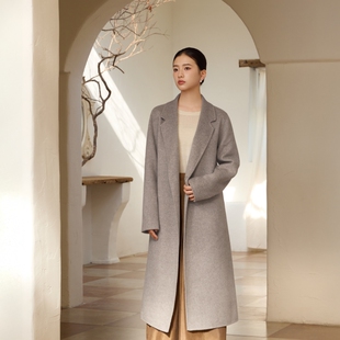 东方甄选舍无烟新中式双面呢大衣绵羊毛流行长款外套
