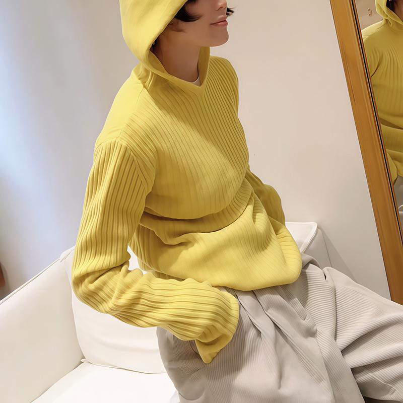 多巴胺连帽针织衫减龄洋气上衣