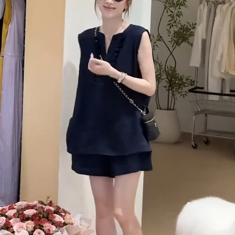 夏季新款韩版时尚小个子短裤套装