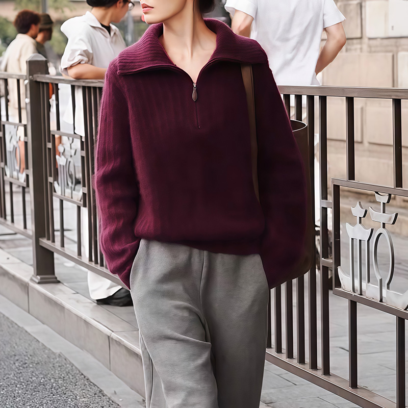 时尚简约毛针织衫上衣