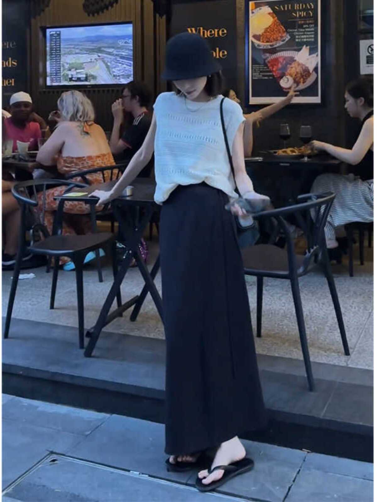 休闲套装女无袖上衣高腰半身裙