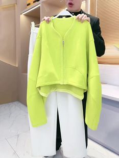 帽衫女款秋季新款爆款时尚气质V领拉链卫衣休闲显瘦洋气减龄上衣