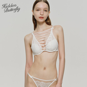 Hidden 双生荆棘 内衣女 Butterfly法式 蕾丝网纱心机绑带文胸套装
