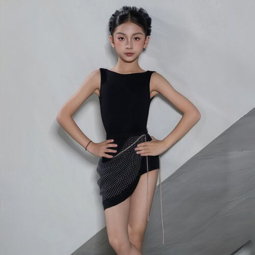 夏拉丁女童无袖上衣钻版包臀臀巾