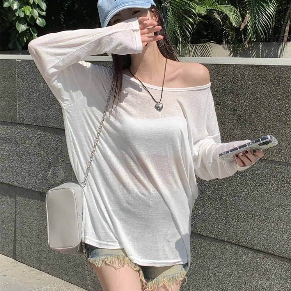 雪纺衫防晒衣2025夏季新款薄款微透宽松套头空调网纱罩衫服