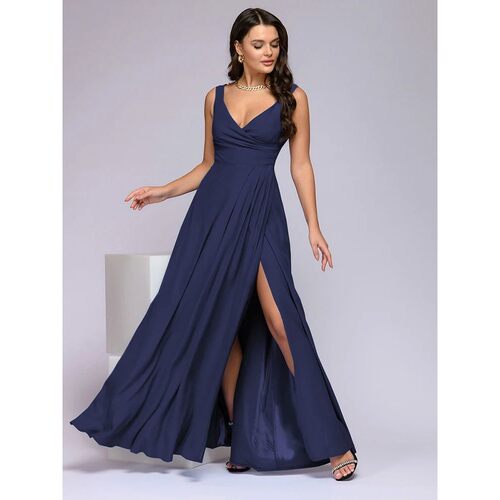 Solid color sleeveless waist cinching dress纯色无袖收腰长裙