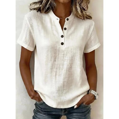 纯色透气短袖上衣 Solid color breathable short sleeved shirt