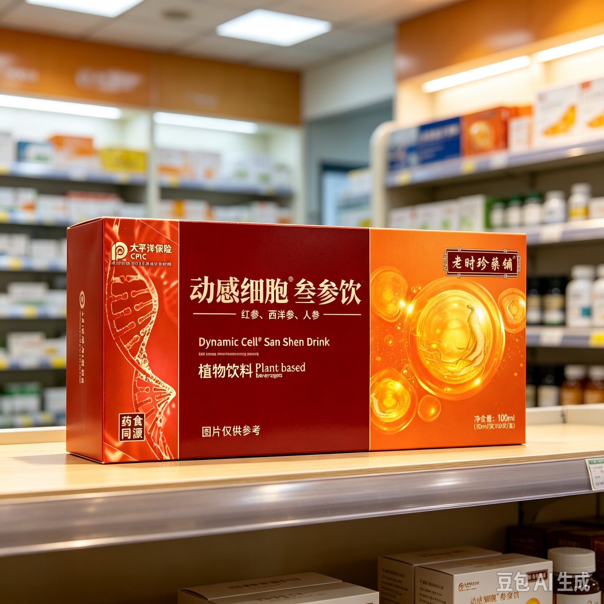 拍1发6盒】老时珍药铺动感细胞叁参饮红参西洋参人参饮10ml*10支