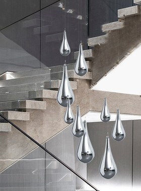 现代轻奢水滴空中吊饰挂饰酒店大堂会所天花板创意艺术品装饰品