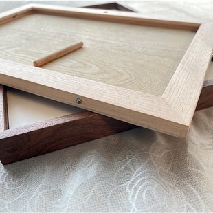 定制黑胡桃实木相框简约榫卯窄边挂墙新中式装裱老式带卡纸字画框