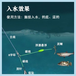 倒钓钓组风筝翘嘴泥鳅钩线组专用钩路亚成品铅头钩歪嘴鱼钩串钩鳜