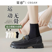 黑色袜子女薄款 中筒袜JK乐福鞋 无骨短袜春秋韩版 日系玛丽珍小皮鞋