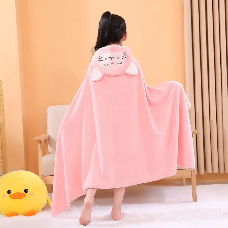 儿童浴巾保暖浴袍新生婴儿洗澡可穿宝宝柔软带帽比纯棉斗篷吸水柔