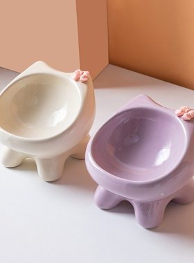超可爱猫碗陶瓷猫咪碗狗狗碗猫饭碗猫吃饭碗猫粮碗猫盆宠物用品