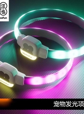 狗狗发光项圈夜间遛狗夜光夜行灯大小型犬防走失带灯充电宠物脖圈