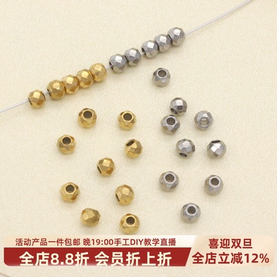 316钛钢镀18K镭射隔珠蹦迪珠散珠