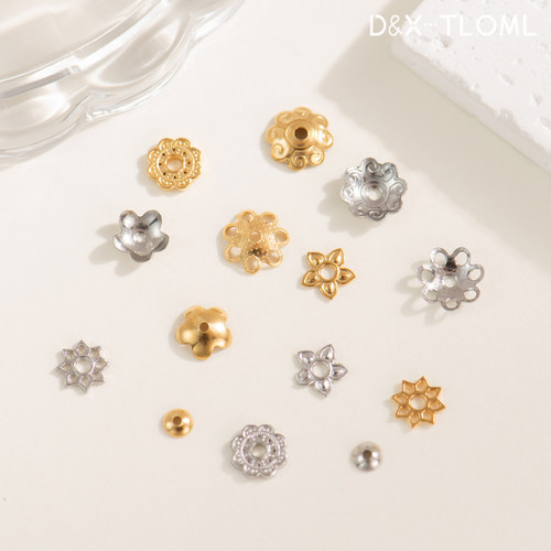 钛钢镀18K镂空花托隔片