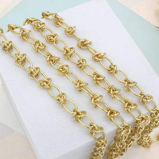 东夏饰品 手工diy手链项链U型马蹄链散链条 14k加厚镀金云朵链子