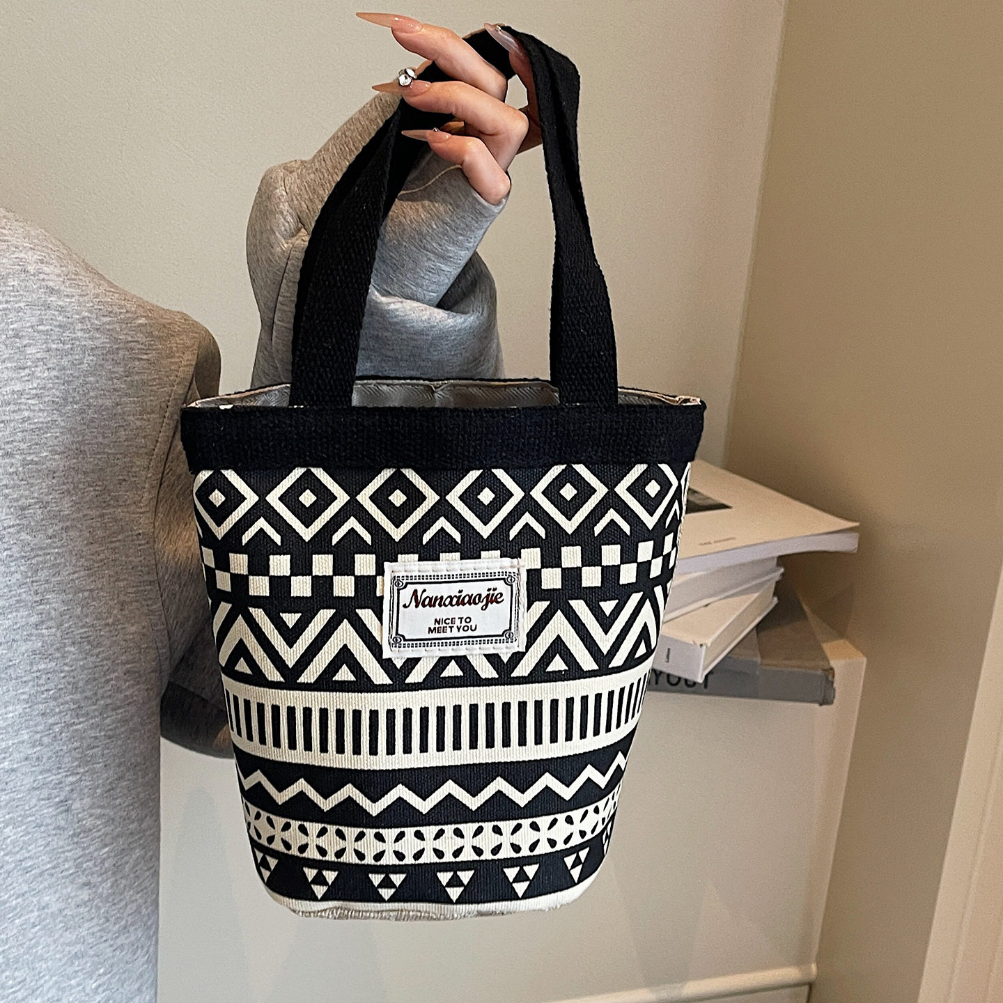 文艺水桶帆布包大容量女包印花手提包民族风上班上学通勤手拎袋,箱包皮具/热销女包/男包,水桶包,淘宝优惠券,粉丝福利购,淘宝优惠卷