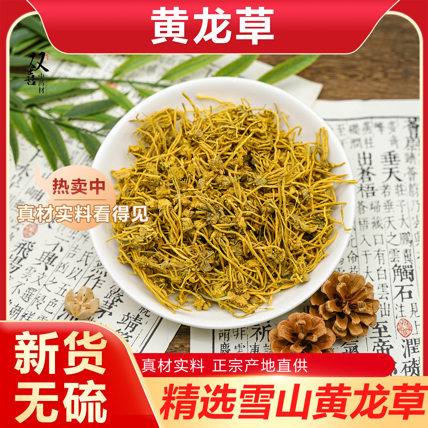 正宗特级青藏高原雪山黄龙草根头含须条野生根茎龙须草根茶中药材