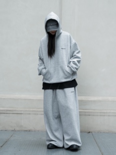 GAONIER SHOP 老万原创基础百搭宽松春秋男女连帽卫衣休闲裤套装