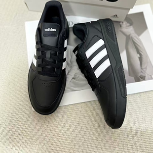 合成革 Courtbeat neo 黑白 低帮板鞋 男女同款 简约舒适 adidas
