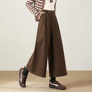 苏醒的乐园高级感显瘦七分裤秋冬时尚复古通勤高腰宽松阔腿休闲裤