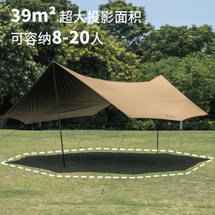 黑胶涂层防晒天幕帐篷户外六角八角露营装备巨型超大防雨遮阳棚