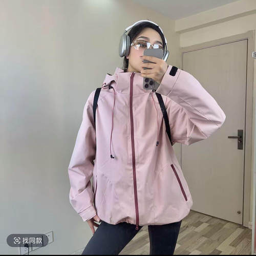 户外山系！男女情侣款！外贸男装春季防风防水运动休闲连帽外套潮