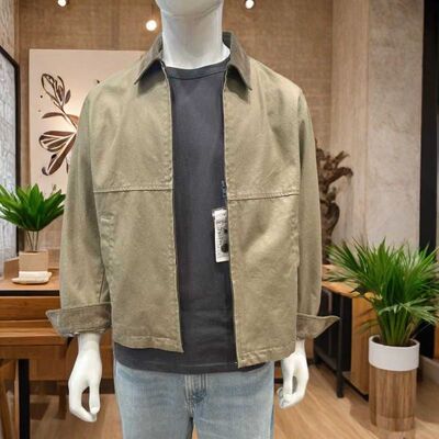 试衣间拉链短茄克外套男女装巴恩风翻领夹克25新款480827/478230