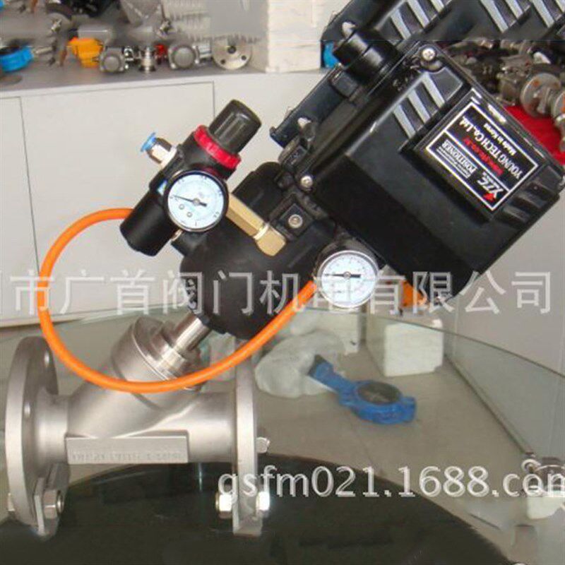 气动不锈钢304法兰角座阀/YT1000L定位器角座阀/JW43Y-25P