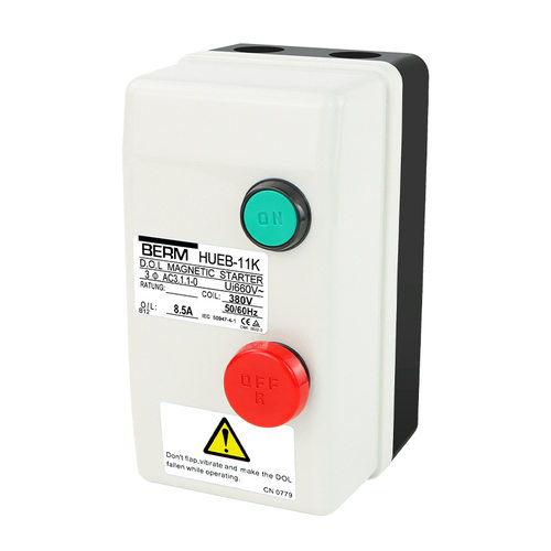 交流电磁开关HUEB-11K 16K HUPB-23K磁力启动器起动器按钮盒380V