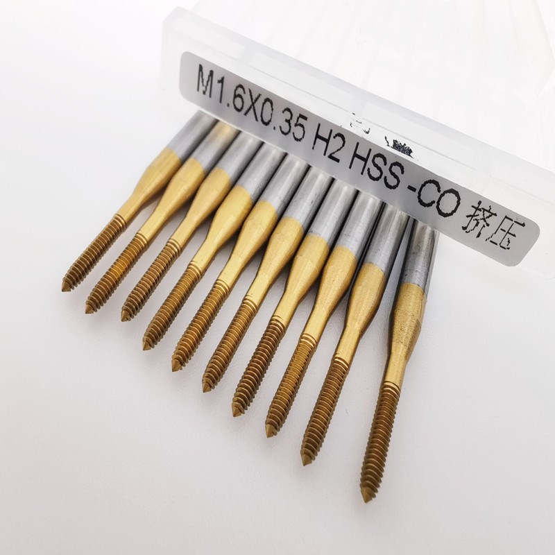 含钴镀钛黄挤压丝锥 m35涂层高速钢直槽挤压丝攻M1-m20粗牙细牙