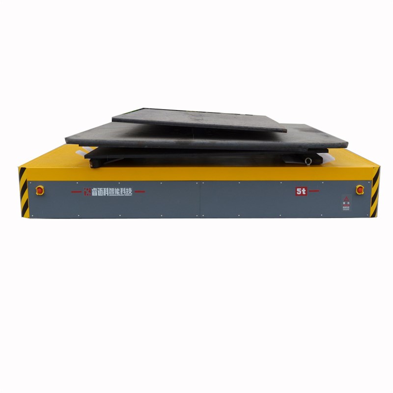 带围栏支架无轨地平车遥控周转无轨胶轮车10吨液压顶升无轨平板车