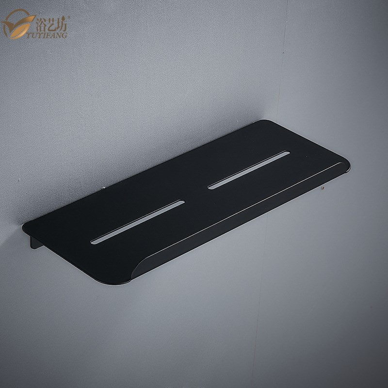 304不锈钢黑色单层浴室肥皂架淋浴房洗澡间卫生间墙上置物架宾馆