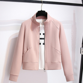 棒球服短上衣 新款 粉色休闲运动立领夹克开衫 外套女2026年早春秋季