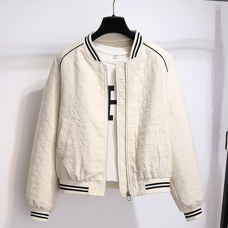 休闲运动夹克棒球服夹棉加厚保暖外套女2025春秋冬季新款短款上衣