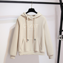 连带帽长袖套头卫衣加绒加厚女2025秋冬季新款有设计感小众的上衣