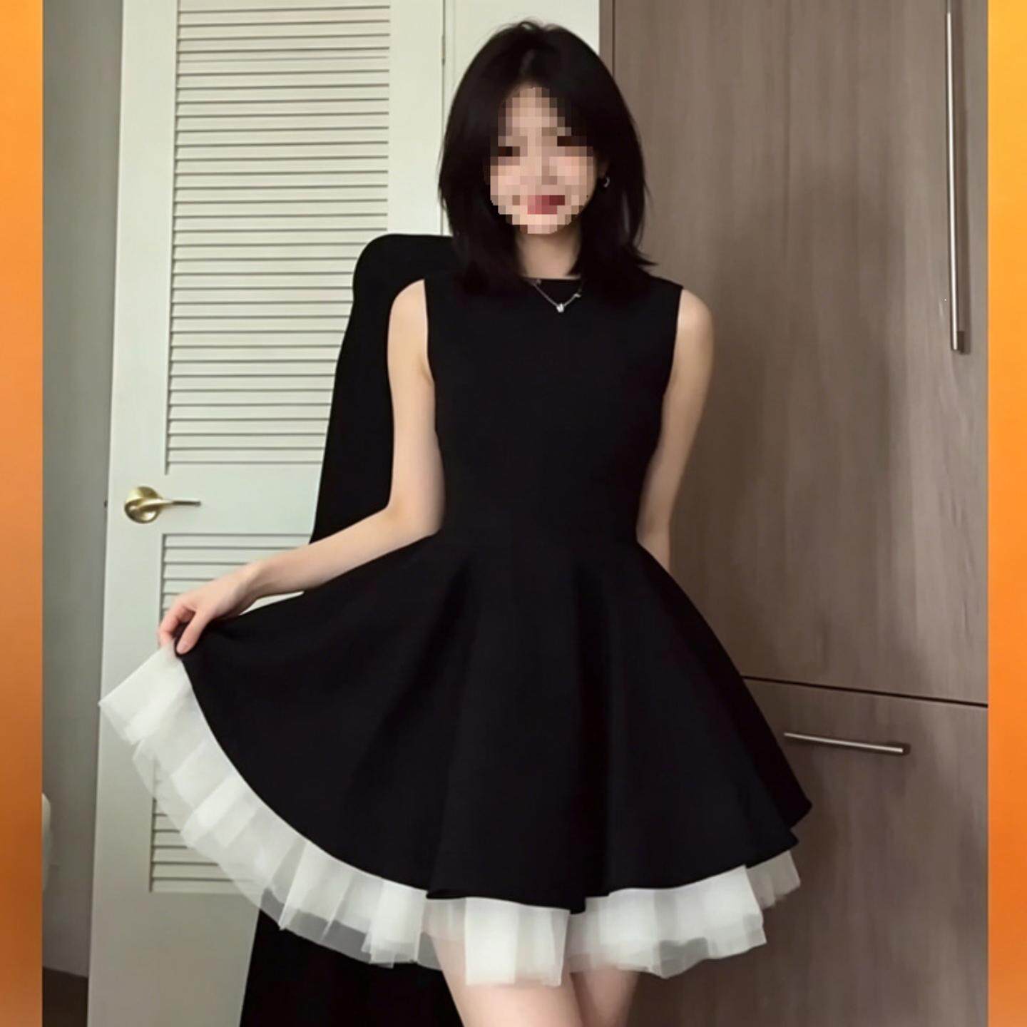 小个子专属收腰蓬蓬芭蕾风小黑裙