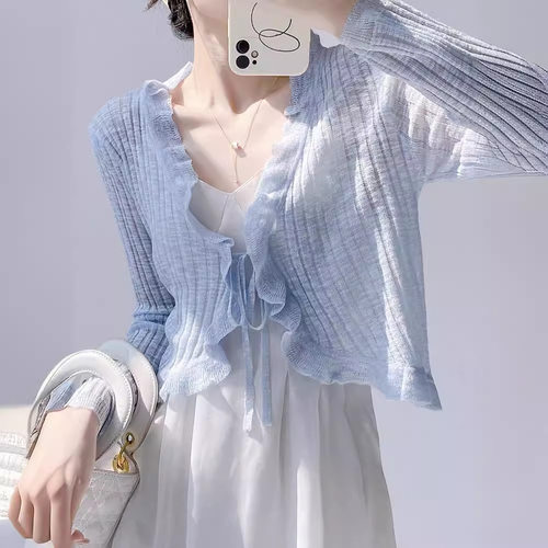 防晒冰丝针织开衫女夏外搭