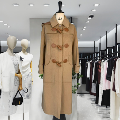 买手店女装小众设计师款原创设计风加厚呢子外套2025驼色长款羊毛