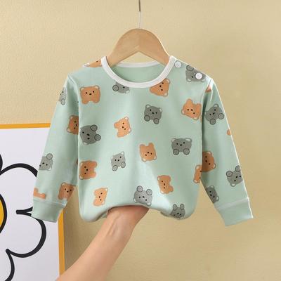 宝宝纯棉低领秋衣圆领上衣打底衫