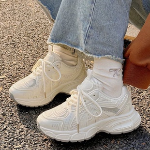 女童运动鞋网面透气小白鞋2026新款春季儿童老爹鞋女款中学生轻便