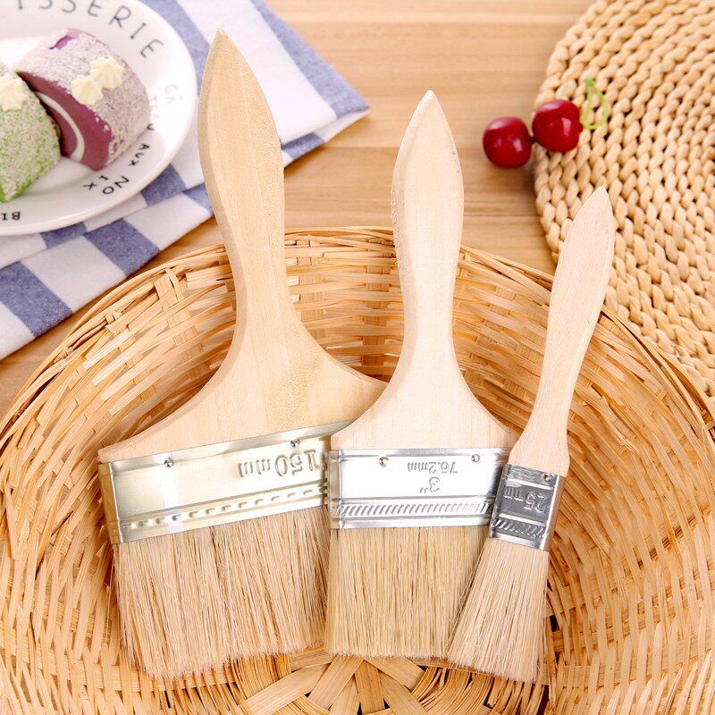 不掉毛加厚毛刷子油软毛刷子烧烤刷子硬毛清洁刷油漆木柄刷子刷子