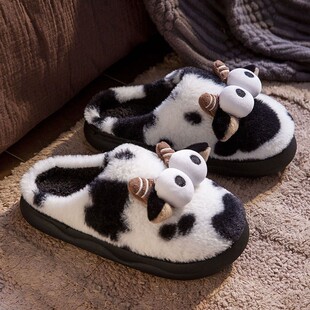 儿童可爱棉拖鞋女童秋冬季2024新款室内家居亲子男童毛毛棉拖女孩