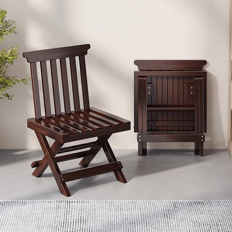 可折叠小凳子家用矮凳客厅实木儿童小板凳结实耐用带靠背椅子创意